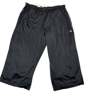 Champion Black Mesh Cropped Jogger Women's Large Wide Leg pants Sports